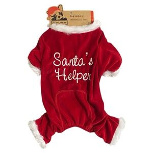 Pup Crew Santa’s Helper Red Velvet Dog Outfit – Size Large